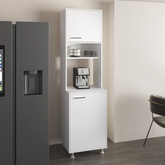 Antares Kitchen Pantry Cabinet with Two Doors, Open Middle Shelf for Coffee Machines or Microwaves, Upper Storage Cabinet, Freestanding Kitchen Organizer for Functionality and Style