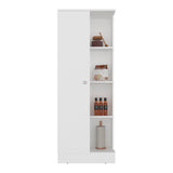 Pantress Complete Kitchen Pantry and Microwave Cabinet with One Door Side Kitchen Storage Cabinet, Compact Countertop, One Drawer, One Small Cabinet and, One Open Shelf