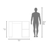 Allen Kitchen Island, External Shelves, White - Natural Oak