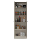 Tuhome Lambardi Tall Multistorage Cabinet with Double Door Design, Five Deep Interior Shelves, Freestanding Vertical Storage Solution for Kitchens, Laundry Rooms, Bedrooms or Utility Areas to Maximize Home Organization