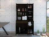 Tuhome Della 90 Kitchen Pantry with One Drawer, Multiple Cabinets, Two Open Shelves, Modern Design for Kitchen Organization