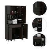 Tuhome Della 90 Kitchen Pantry with One Drawer, Multiple Cabinets, Two Open Shelves, Modern Design for Kitchen Organization