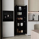 Lynch Kitchen Pantry Storage Cabinet 71" Height, With 4 Doors, 5 Adjustable Shelves, Freestanding Cupboard for Dining Room Living Room, Laundry