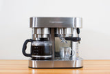 Stainless Steel Combination Pump Espresso Machine with 10-Cup Drip Coffeemaker