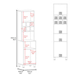 Attica 80" High Double Door Kitchen Pantry Cabinet with Six Spice Cubbies, Four Spacious Shelves, Large Storage Cabinets for Kitchen, Garage, Laundry Room or Home Organization