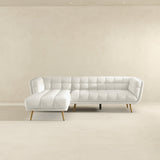 Addison Left Sectional Cream Boucle Sofa