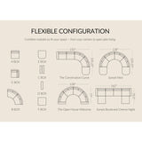 Aeris Modern Curved Sectional Parts & Components