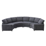 Aeris 138" Modern Curved Sectional Couch & Sofa With Curved Aesthetic