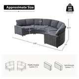 Aeris 138" Modern Curved Sectional Couch & Sofa With Curved Aesthetic