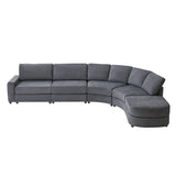 Aeris 138" Modern Curved Sectional Couch & Sofa With Curved Aesthetic