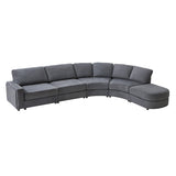 Aeris 138" Modern Curved Sectional Couch & Sofa With Curved Aesthetic
