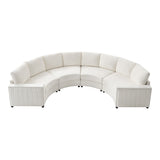 Aeris 138" Modern Curved Sectional Couch & Sofa With Curved Aesthetic
