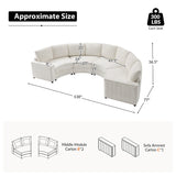 Aeris 138" Modern Curved Sectional Couch & Sofa With Curved Aesthetic
