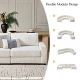 Aeris 138" Modern Curved Sectional Couch & Sofa With Curved Aesthetic