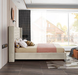 Aiden Velvet Bed - Elegant Wing Design with Deep Tufting, Chrome Nailheads & Solid Wood Frame