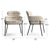 Aila Modern Upholstered Dining Chair (Set of 2)