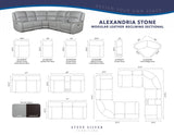 Alexandria Leather 6-Piece Power Reclining Set, Stone
