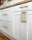 DESIGN4518 Brushed Gold Cabinet Pulls | Accent Knurled Handles for Modern Luxury Kitchens, 3-3/4"