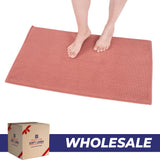 American Soft Linen 100% Cotton Bath Mat Rugs, 17x24 inches with Silicone Backing, Soft Absorbent Grip-Enhanced Bath Mats for Bathroom - 50 Set Case Pack