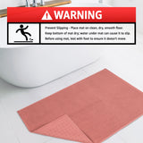 American Soft Linen 100% Cotton Bath Mat Rugs, 17x24 inches with Silicone Backing, Soft Absorbent Grip-Enhanced Bath Mats for Bathroom