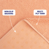 American Soft Linen 100% Cotton Bath Mat Rugs, 20x34 inches with Silicone Backing, Soft Absorbent Grip-Enhanced Bath Mats for Bathroom