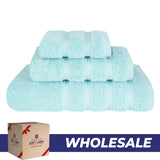 3 Piece 100% Cotton Extra Fluffy and Soft Luxury Turkish Towel Set with 20 Different Colors - 20 Set Case Pack