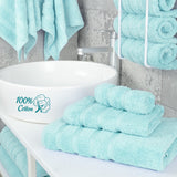 3 Piece 100% Cotton Extra Fluffy and Soft Luxury Turkish Towel Set with 20 Different Colors - 20 Set Case Pack