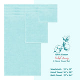 3 Piece 100% Cotton Extra Fluffy and Soft Luxury Turkish Towel Set with 20 Different Colors - 20 Set Case Pack