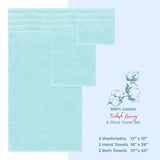 6 Piece 100% Cotton Turkish Bulk Bath Towels - Wholesale Premium Towel Sets - 10 Set Case Pack