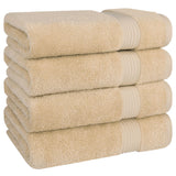 American Soft Linen Bekos 100% Cotton Turkish 4-Piece Bath Towel Sets, Wholesale Luxury Bath Towels