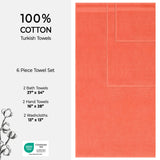 American Soft Linen Bekos 100% Cotton 6-Piece Turkish Bath Towel Sets, Wholesale Luxury Bath Towels