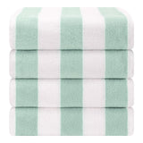 American Soft Linen, Premium Cotton 4 Pack Beach Towels, 30" x 60" Cabana Striped Pool Towels