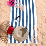 American Soft Linen, Premium Cotton 4 Pack Beach Towels, 30" x 60" Cabana Striped Pool Towels