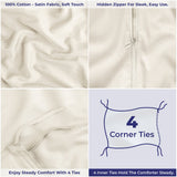 American Soft Linen Luxury 100% Cotton Sateen Weave Duvet Cover Set, 1 Duvet Cover and 2 Pillow Shams, Machine Washable 3 Piece Bedding Sets