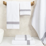 American Soft Linen Pleated Collection 100% Combed Cotton Luxury 6 Piece Towel Set, Zero Twist Ultra Soft and Plush 460 GSM Towels for Bathroom