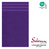 Salem 4 Piece 100% Cotton Luxury Turkish Bath Towel Sets