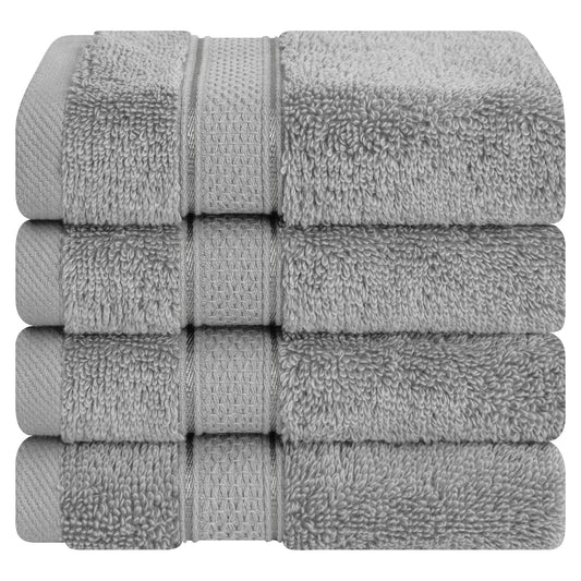 American Soft Linen 100% Cotton, Salem 4 Piece Washcloth Set for Bathroom and Kitchen