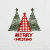 American Soft Linen Christmas Towels Set, 2 Packed Embroidered 100% Cotton Hand Towels, Dish Towels