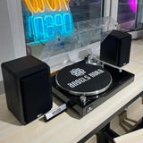 Angels Horn H003-BK Bluetooth Turntable Vinyl Record Player (Piano Black)