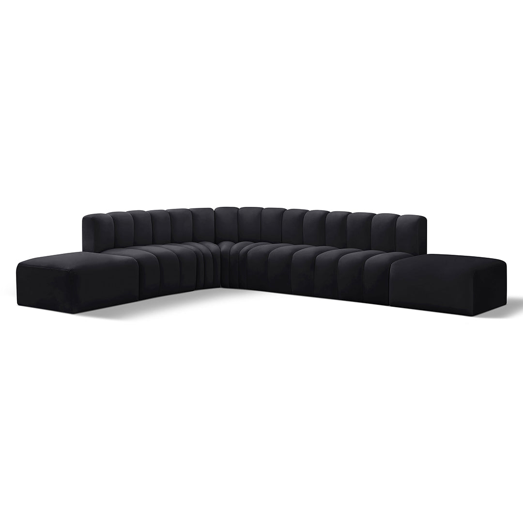 Arc Velvet 7pc. Sectional