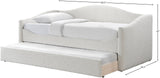 Arlo Cream Boucle Fabric Twin Daybed with Trundle – Stylish, Space-Saving Design for Modern Bedrooms