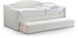 Arlo Cream Boucle Fabric Twin Daybed with Trundle – Stylish, Space-Saving Design for Modern Bedrooms