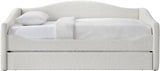Arlo Cream Boucle Fabric Twin Daybed with Trundle – Stylish, Space-Saving Design for Modern Bedrooms