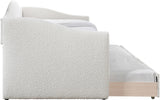 Arlo Cream Boucle Fabric Twin Daybed with Trundle – Stylish, Space-Saving Design for Modern Bedrooms