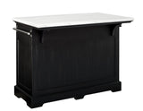 Aspen 3-Piece White Marble Kitchen Island Set (Island & 2 Side Chairs)