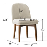 Athena Linen Upholstered Solid Wood Dining Chairs (Set of 2)