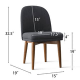 Athena Linen Upholstered Solid Wood Dining Chairs (Set of 6)