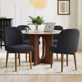 Athena Linen Upholstered Solid Wood Dining Chairs (Set of 4)
