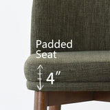 Athena Linen Upholstered Solid Wood Dining Chairs (Set of 4)