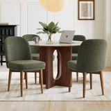 Athena Linen Upholstered Solid Wood Dining Chairs (Set of 4)